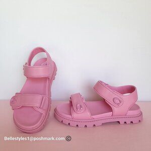COACH Brynn Double Strap Smooth Leather Sandal- Vivid Pink Color. Women’s 6.5B⭐